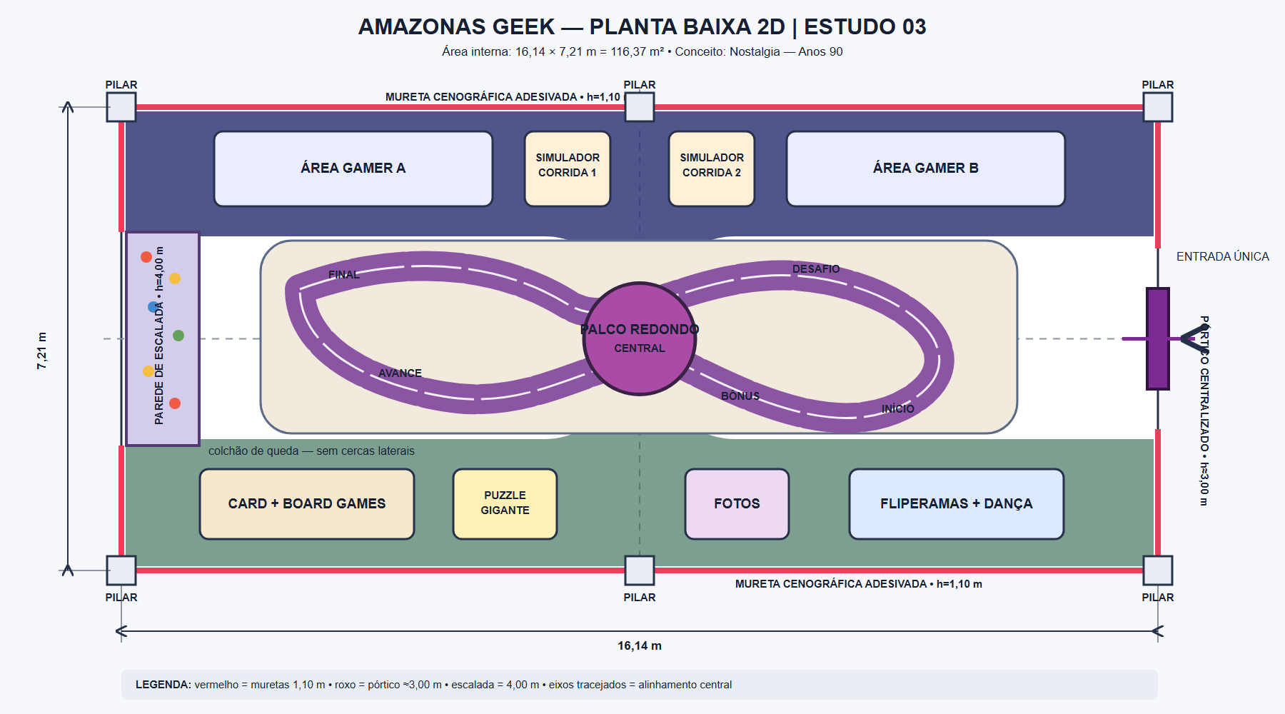 Planta baixa 2D do Amazonas Geek